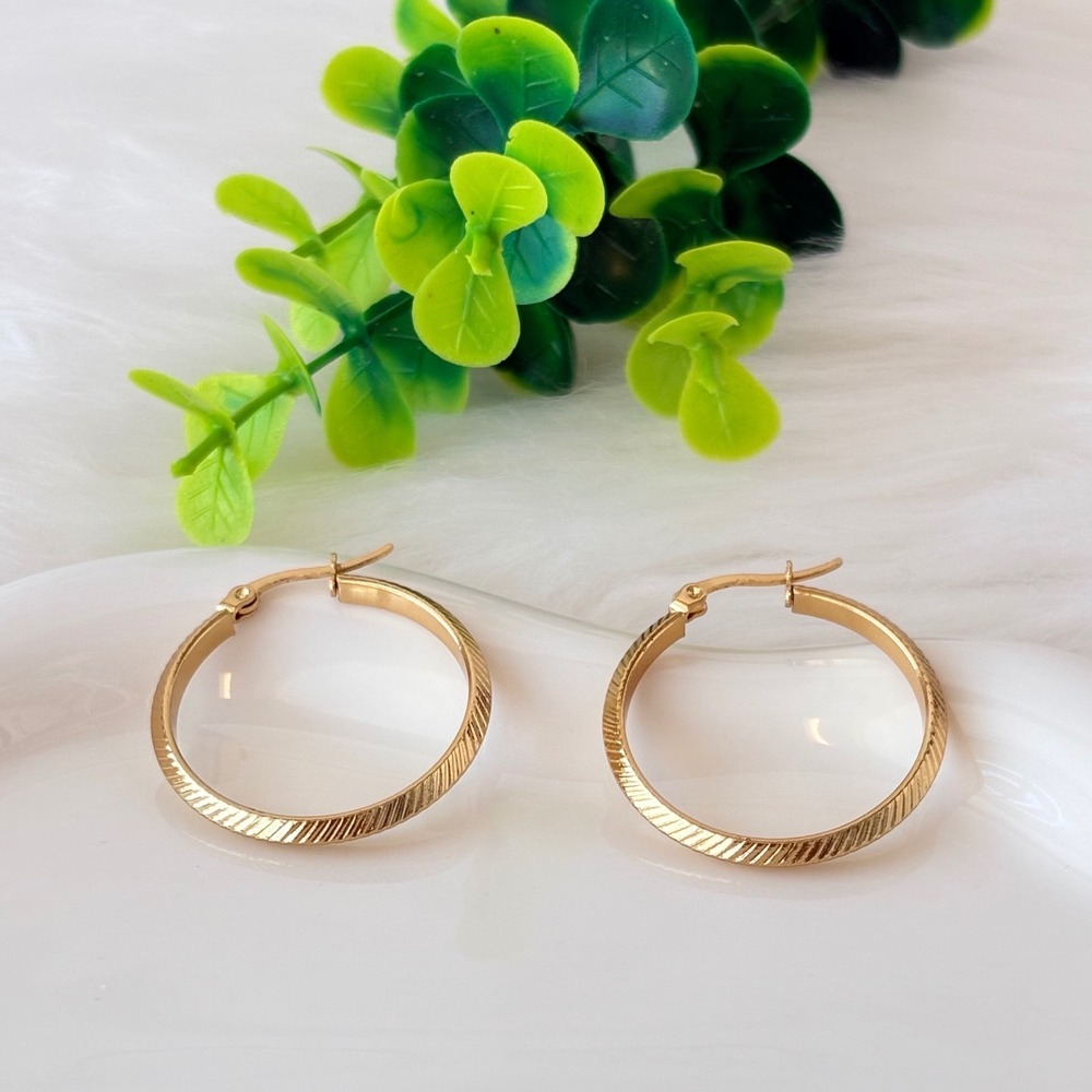 Stainless Steel Gold Hoop Earrings